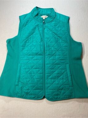 Talbots Quilted Teal Women's Vest size large